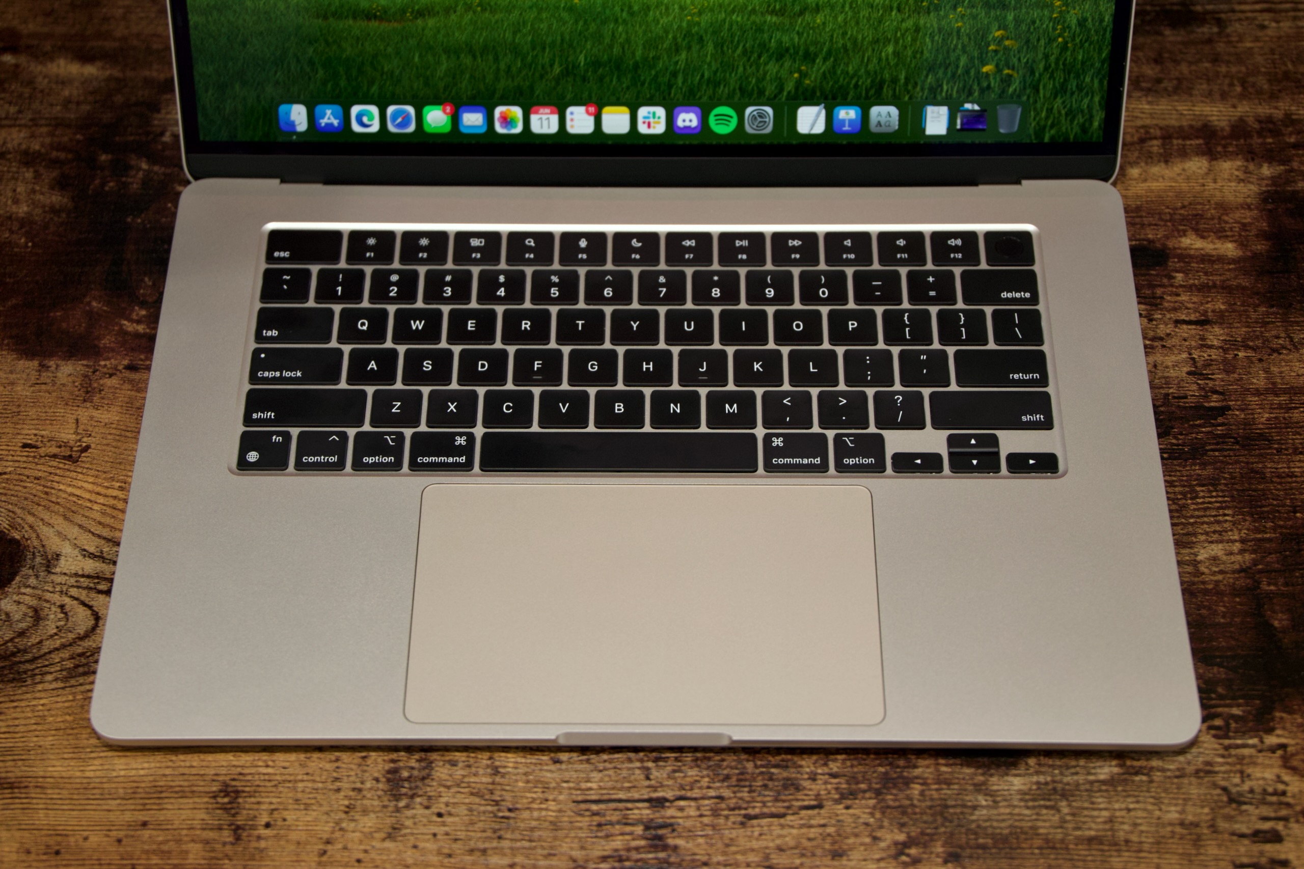 The 15-inch Air's keyboard is the same as the one in the 13-inch Air, with more padding on either side.